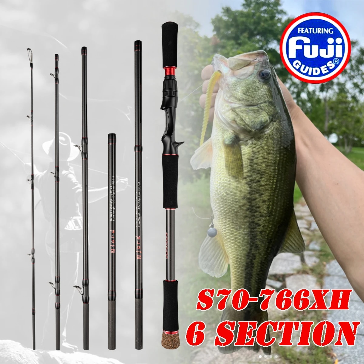 Fishing Rod Surf - Fishing Rod 6 Section Casting Spinning