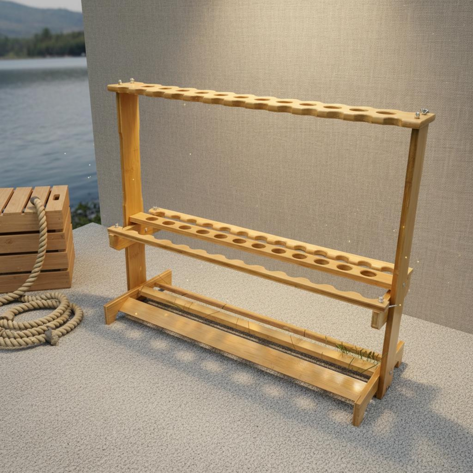 Bamboo Fishing Rod Rack Circul - Fishing Rod Rack recensione e prezzo