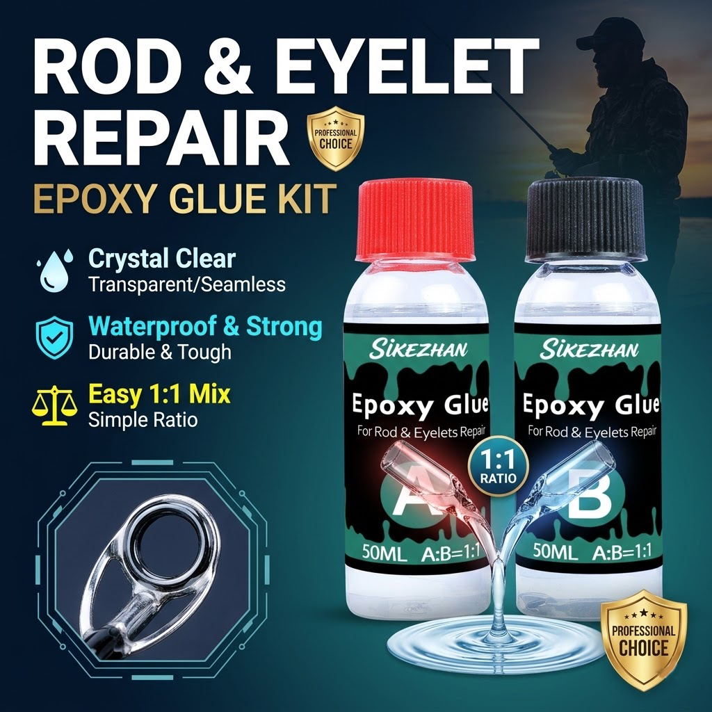 Clear 2-Part Fishing Rod Epoxy - Fishing Rod Guide Replacement recensione e prezzo