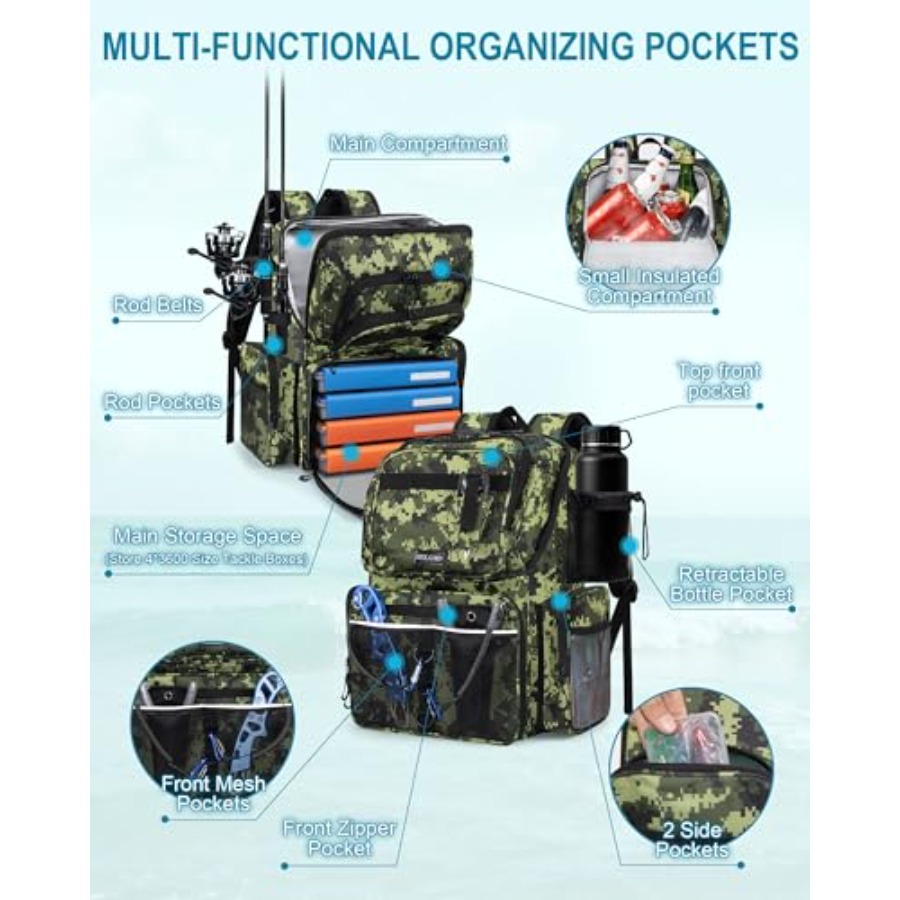 Fishing Backpack with Rod Hold - Fishing Rod Holder recensione e prezzo