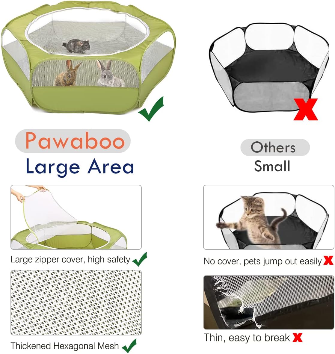 Pawaboo Small Animals Playpen  - Fishing Rod Travel recensione e prezzo